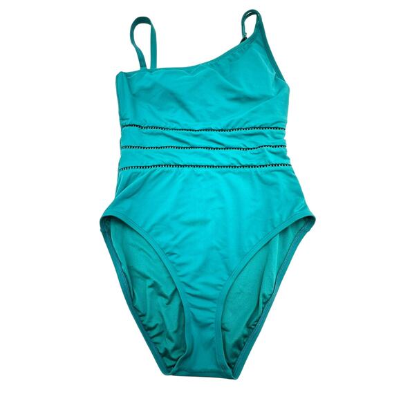 BLEU ROD BEATTIE Womens 10 Teal Green Behind the Seams Padded One Piece Swimsuit - Picture 4 of 10